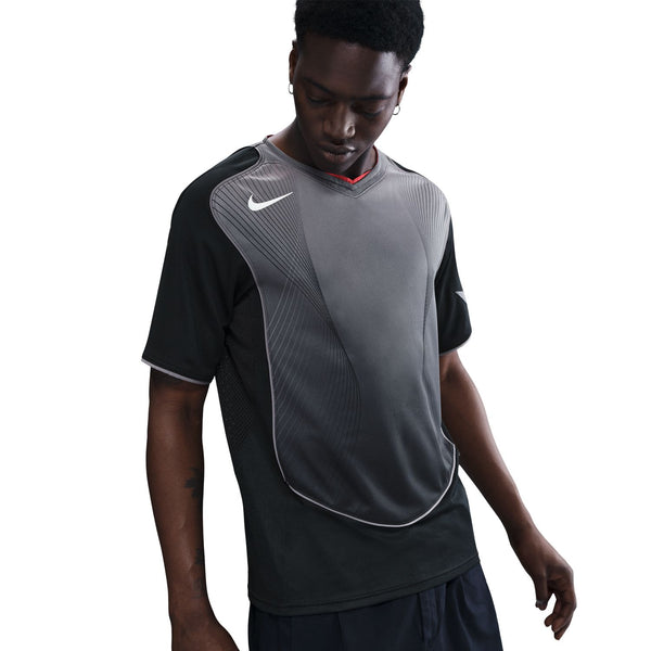 mens nike total 90 dri-fit s/s soccer jersey (black/graphite)