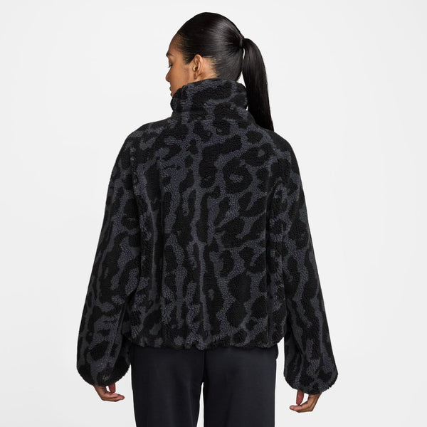 womens nike sportswear fleece jacket (black)