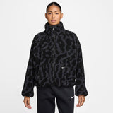 womens nike sportswear fleece jacket (black)