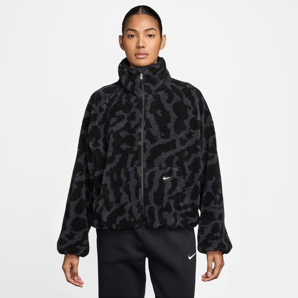 womens nike sportswear fleece jacket (black)