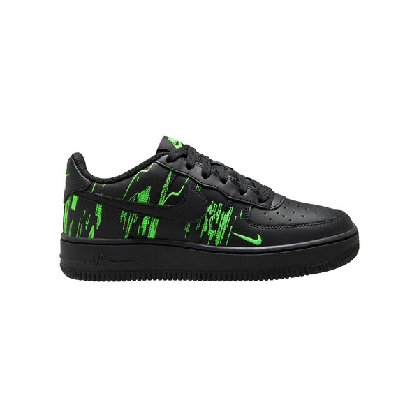 gradeschool nike air force 1 lv8 (black green strike)
