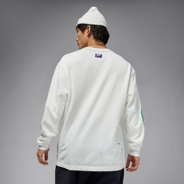 mens jordan rare air l/s tee (sail/brilliant orange)