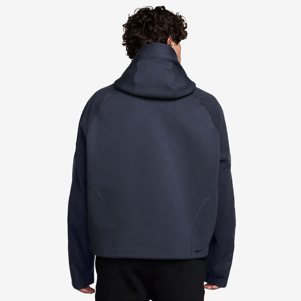 mens nike tech windwall hoodie (thunder blue/obsidian)