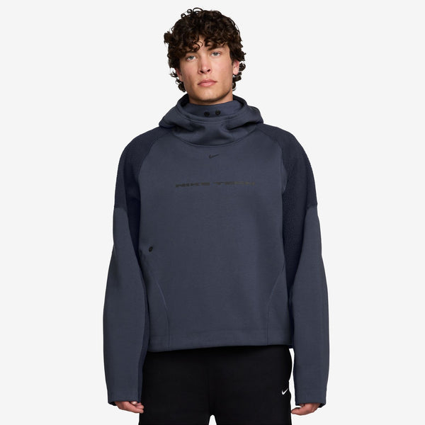 mens nike tech windwall hoodie (thunder blue/obsidian)