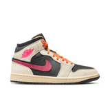 womens jordan 1 mid se edge (pale ivory/racer pink-black)