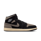 mens jordan 1 mid se (black/olive grey)