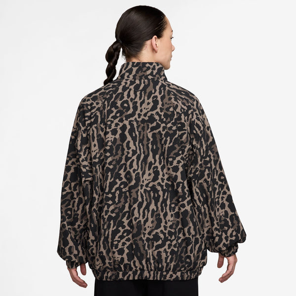 womens nike woven jacket (black/brown)