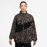 womens nike woven jacket (black/brown)