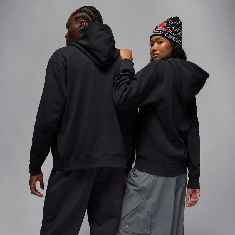mens jordan x awake ny full-zip fleece hoodie (black/university red)
