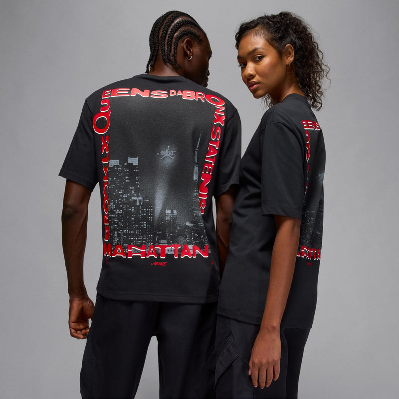 mens jordan x awake ny s/s tee (black/university red)