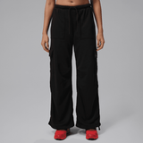 womens jordan brooklyn fleece cargo pants (black/white)