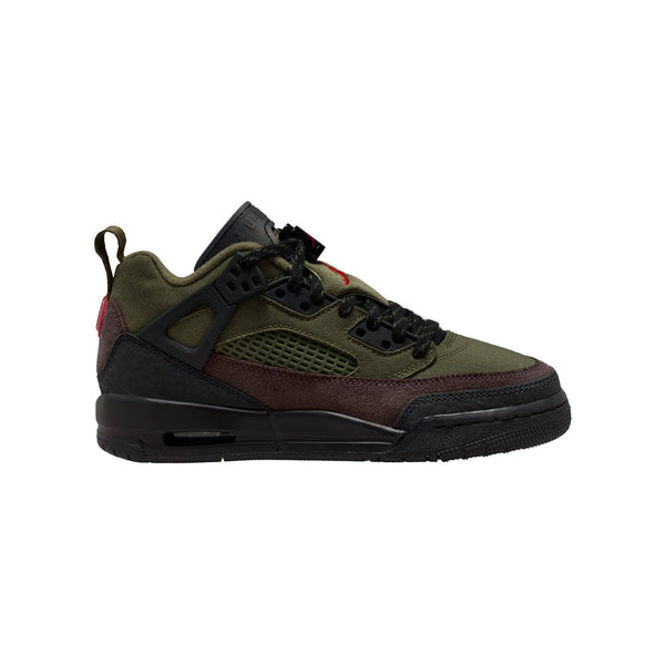 gradeschool jordan spizike low (medium olive/university red)
