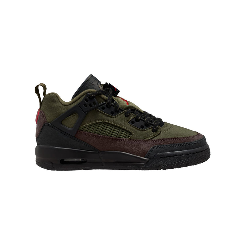 gradeschool jordan spizike low (medium olive/university red)