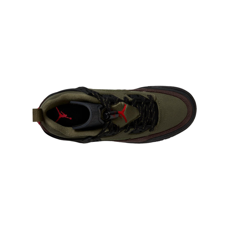 gradeschool jordan spizike low (medium olive/university red)