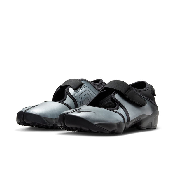 womens nike air rift ltr (metallic silver/black)