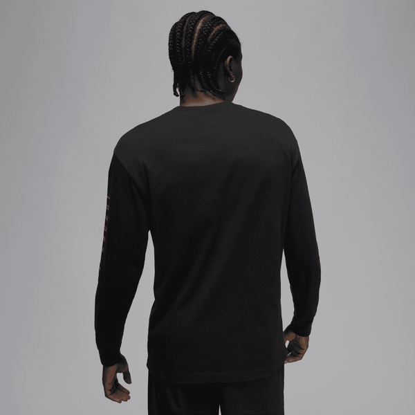 mens jordan brooklyn aj11 graphic l/s tee (black)