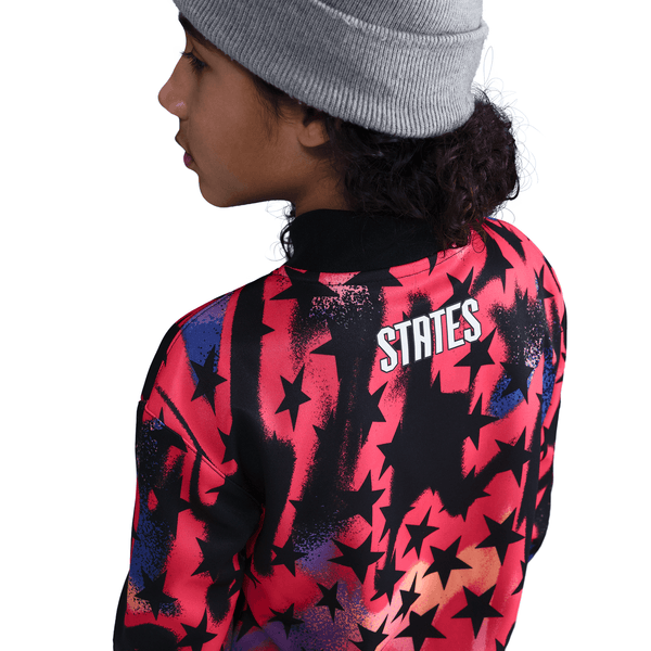 kids nike dri fit l/s goalkeeper jersey (black/bright crimson)