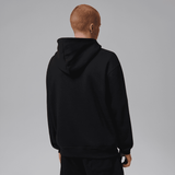 mens jordan brooklyn fleece pullover hoodie (black/infrared 23)