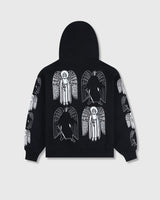 mens pleasures angel demon hoodie (black)