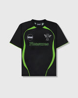 mens pleasures aqua soccer jersey (black/green)