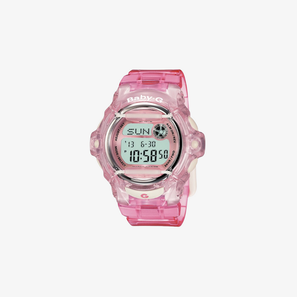 casio baby-g digital watch (transparent pink)