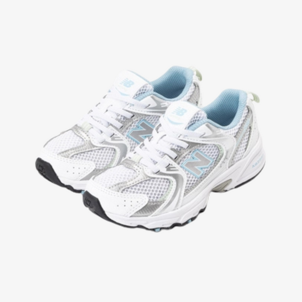 preschool new balance 530 bungee (white/blue)