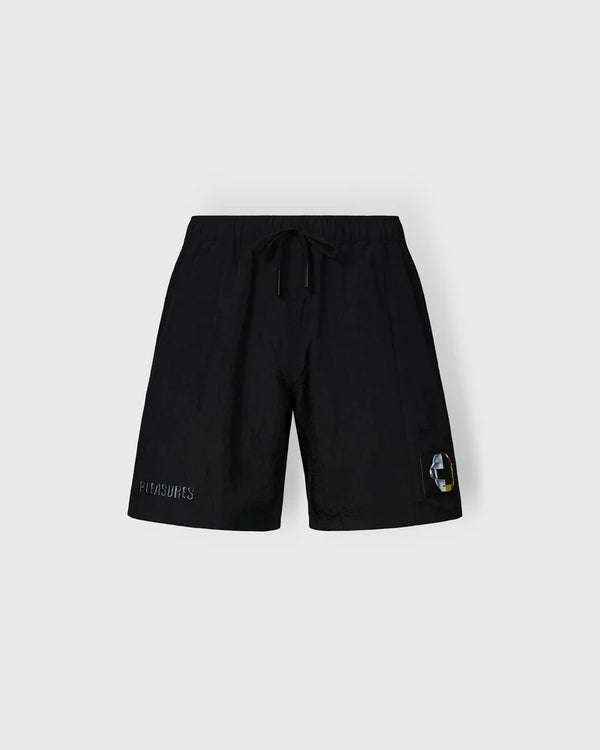 mens pleasures x daft punk crush hiking shorts (black)