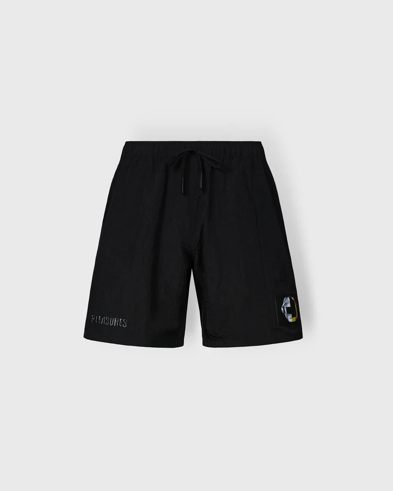 mens pleasures x daft punk crush hiking shorts (black)