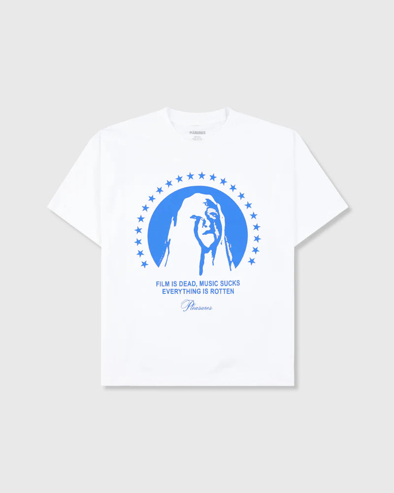 mens pleasures critic s/s tee (white)