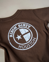 kids ridin' dirty distressed og logo (brown/white)