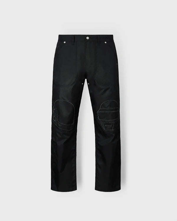 mens pleasures x daft punk helmets nylon work pants (black)