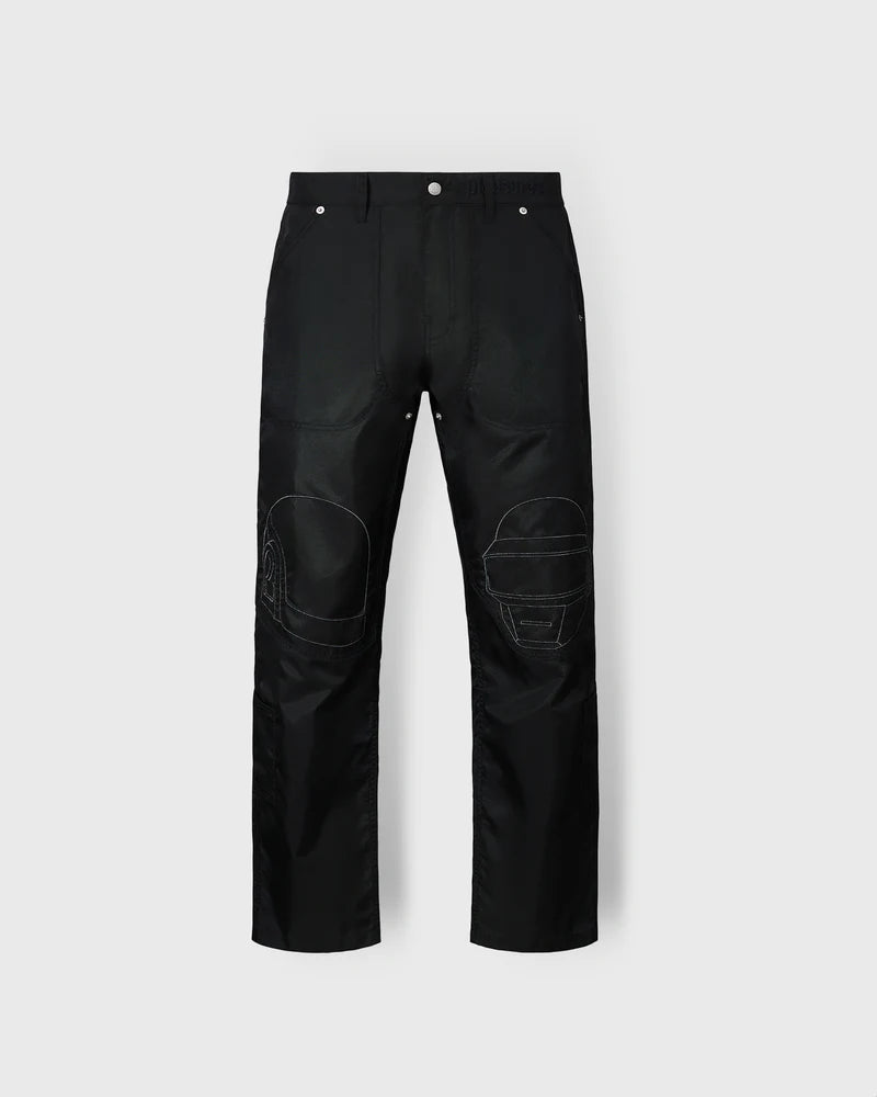 mens pleasures x daft punk helmets nylon work pants (black)
