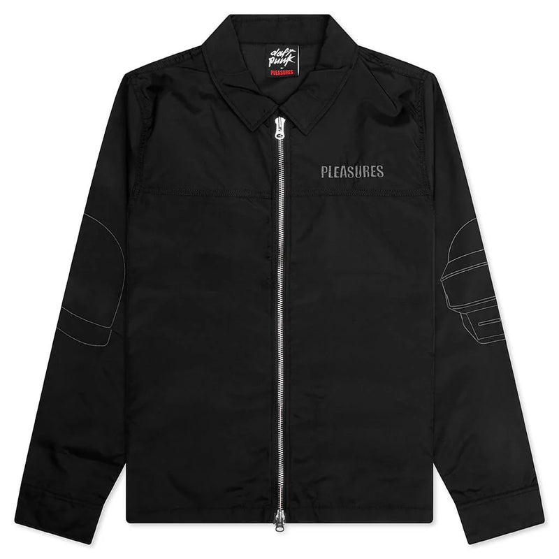 mens pleasures x daft punk helmets nylon work jacket (black)