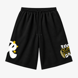 mens premiumgoods. x rezoworld tank baggy fleece shorts (black)