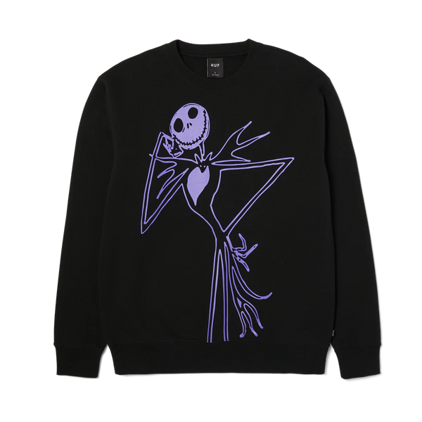 mens huf jack skellington crewneck sweatshirt (black)