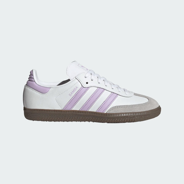 gradeschool adidas samba og (white/lavender)