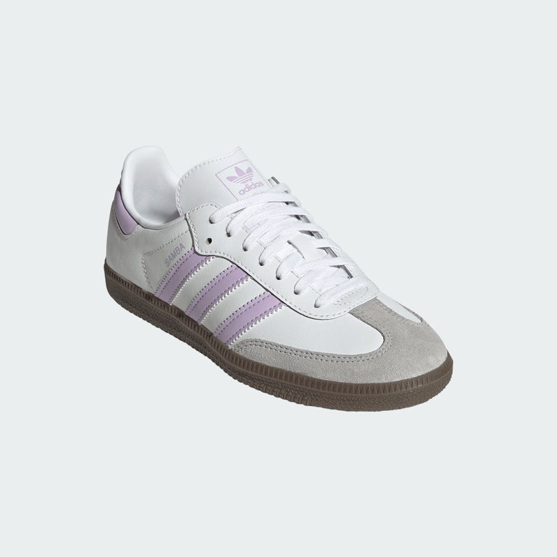 gradeschool adidas samba og (white/lavender)