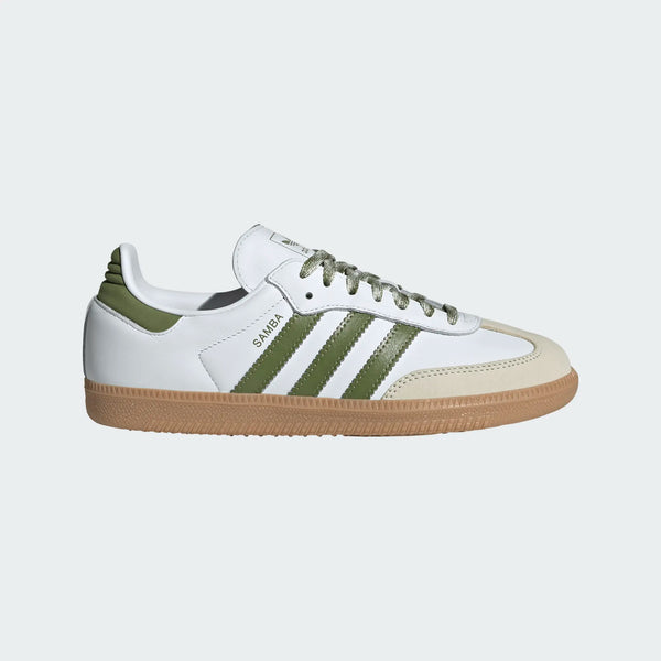 womens adidas samba og (cloud white/tech olive)
