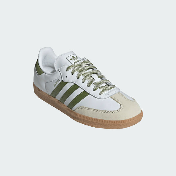 womens adidas samba og (cloud white/tech olive)