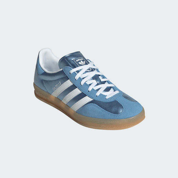 womens adidas gazelle indoor (blue/cloud white)