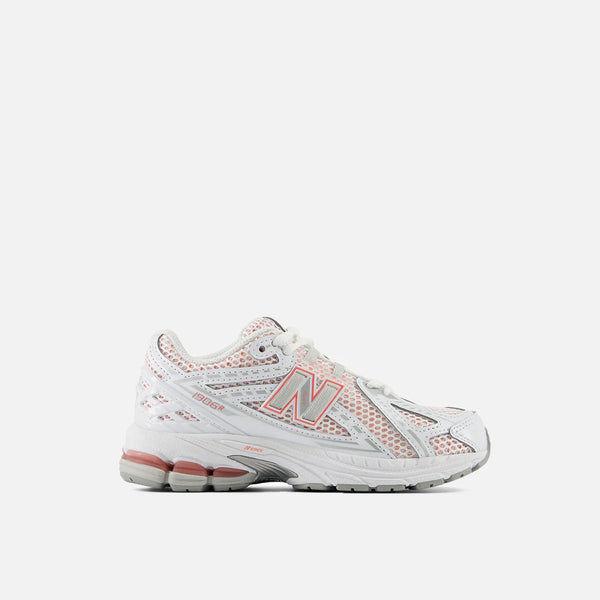 preschool new balance 1906 (white/sunfade red)