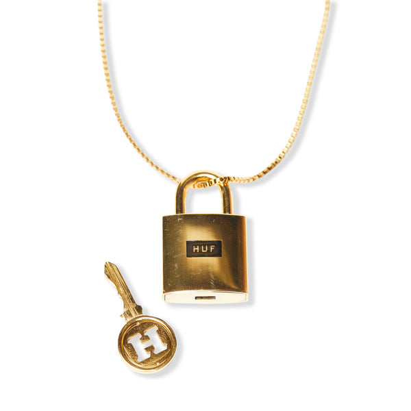 huf lock and key pendant (gold)