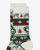 malbon douglas fair isle sock (white/green/red)