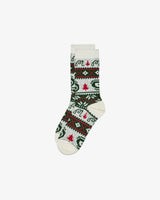 malbon douglas fair isle sock (white/green/red)