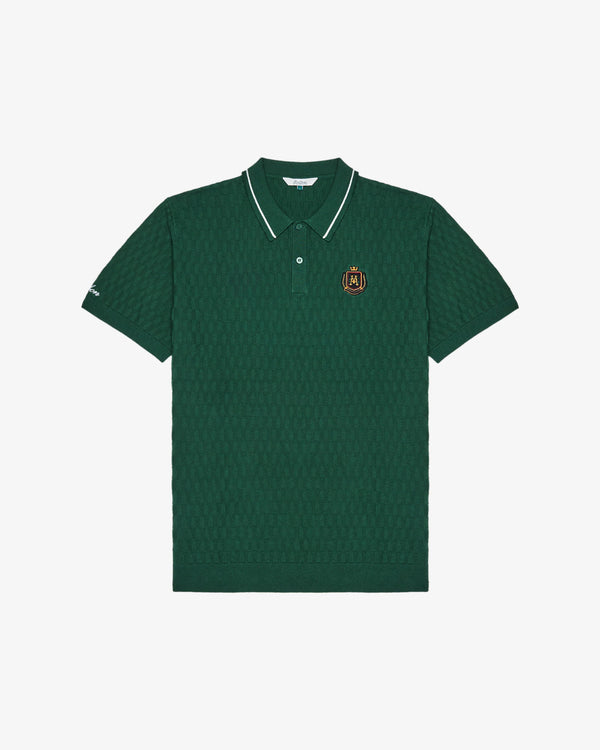 mens malbon golf crest knit polo (myrtle)