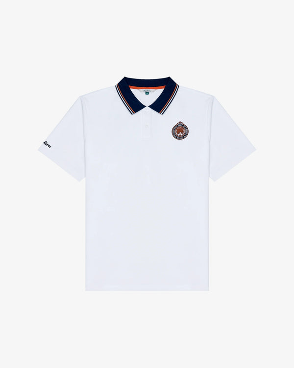 mens malbon fairway oakwood polo (white)