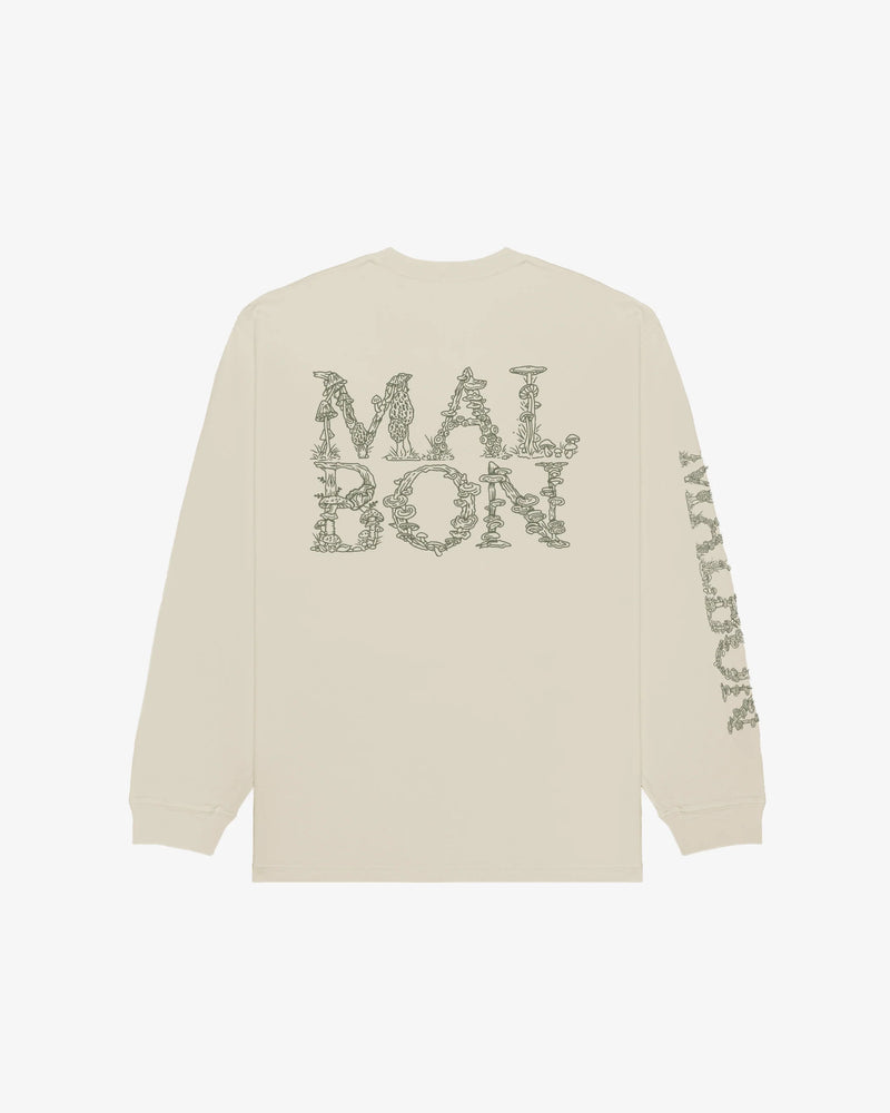 mens malbon gorse foraging l/s tee (ivory)