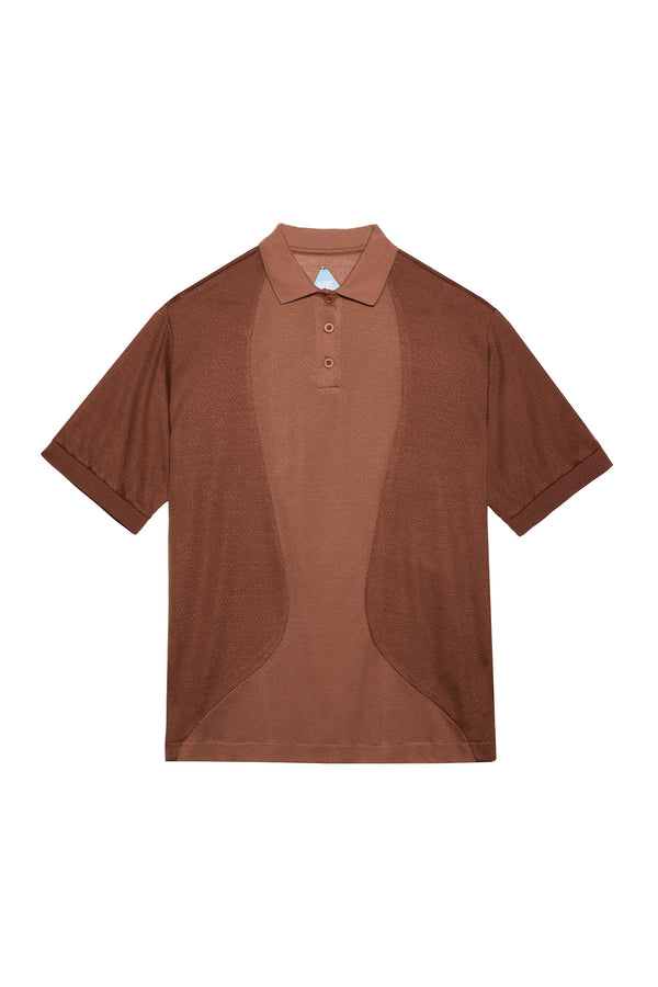 womens melody ehsani out of office knit polo (coffee)