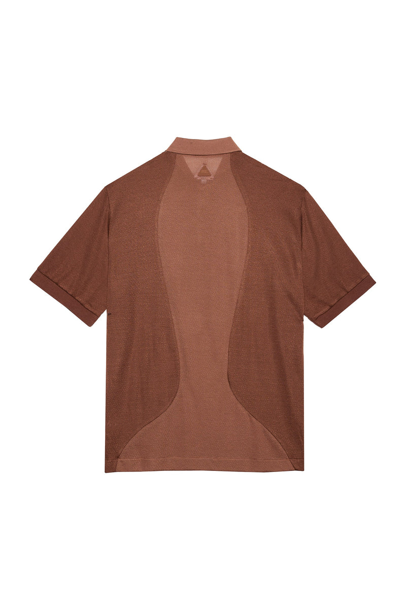 womens melody ehsani out of office knit polo (coffee)