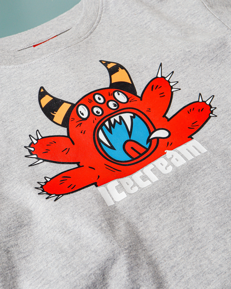 kids icecream monster s/s tee (heather gray)